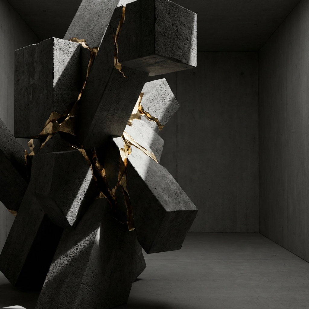 Abstract brutalist sculpture